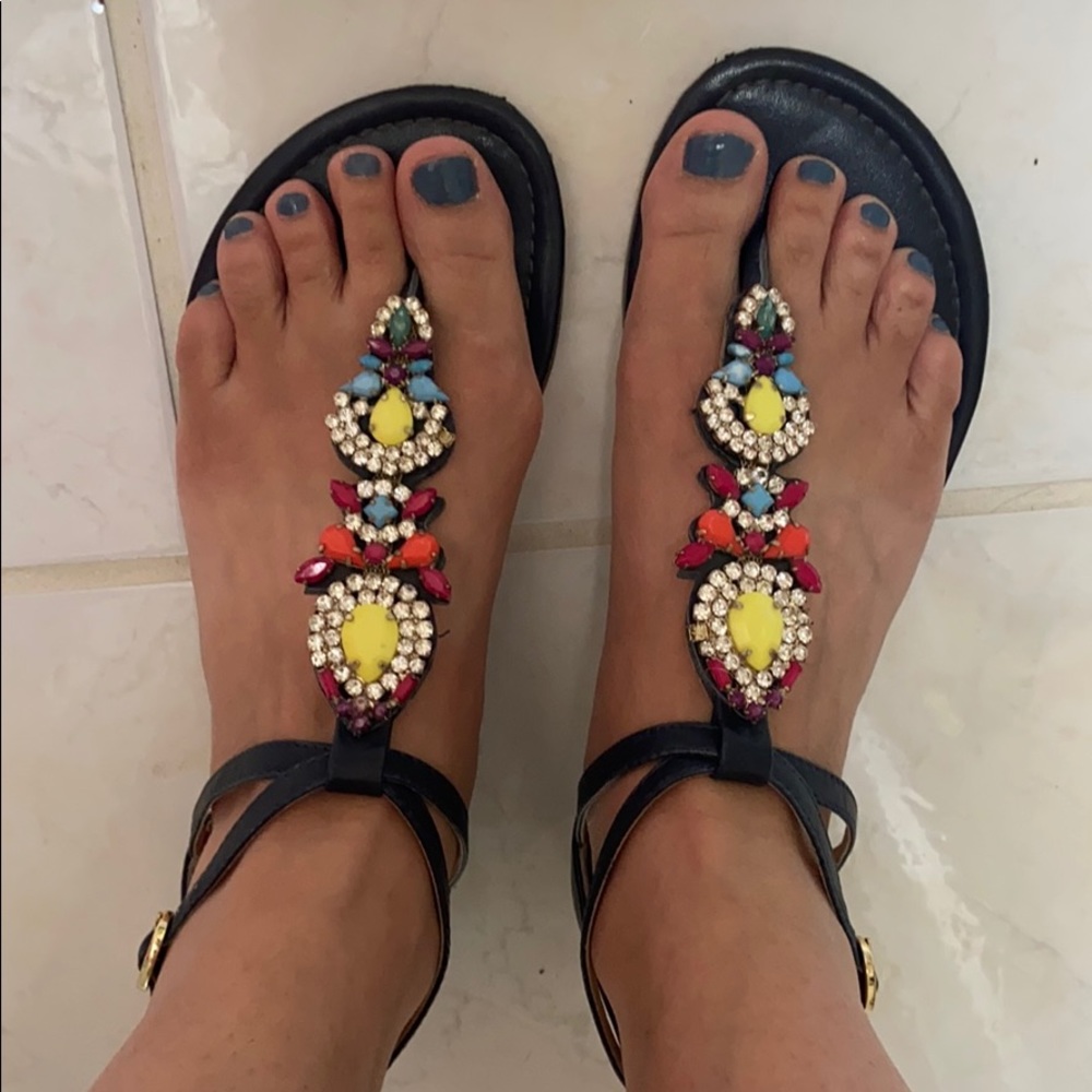 Colorful leather sandals 🌈☀️